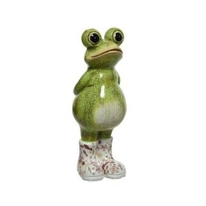 Decoratiune Frog, Decoris, 14x16x39 cm, magneziu, multicolor imagine