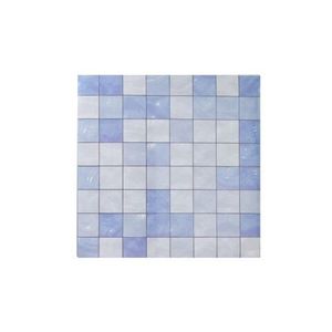Autocolant decorativ Plaid, 30x30 cm, 8 piese, polipropilena, albastru imagine