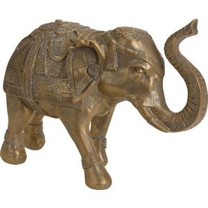Decoratiune Elephant, 36x13x22 cm, poliston, auriu imagine