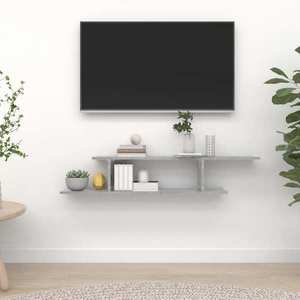 vidaXL Raft TV cu montaj pe perete, gri beton, 125x18x23 cm, PAL imagine