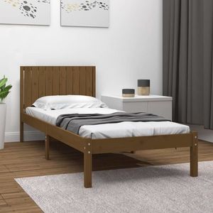 vidaXL Cadru de pat, maro miere, 100x200 cm, lemn masiv de pin imagine