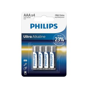 Philips LR03E4B/10 - 4 buc Baterie alcalina AAA ULTRA ALKALINE 1, 5V imagine