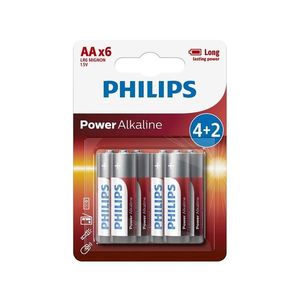 Philips LR6P6BP/10 - 6 buc baterii alcaline AA POWER ALKALINE 1, 5V imagine
