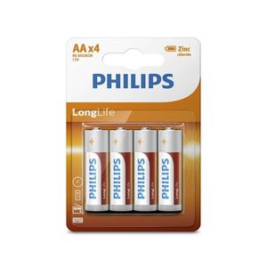 Philips R6L4B/10 - 4 buc Baterie clorura de zinc AA LONGLIFE 1, 5V imagine
