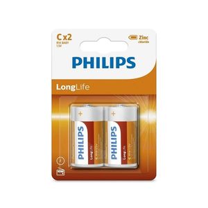 Philips R14L2B/10 - 2 buc Baterie clorura de zinc C LONGLIFE 1, 5V imagine