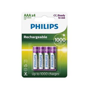 Philips R03B4RTU10/10 - 4 buc Baterie reincarcabila AAA MULTILIFE NiMH/1, 2V/1000 mAh imagine