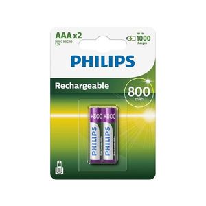 Philips R03B2A80/10 - 2 buc Baterie reincarcabila AAA MULTILIFE NiMH/1, 2V/800 mAh imagine