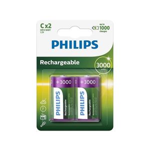 Philips R14B2A300/10 - 2 buc Baterie reincarcabila C MULTILIFE NiMH/1, 2V/3000 mAh imagine