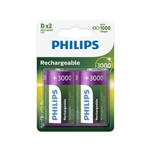 Philips R20B2A300/10 - 2 buc Baterie reincarcabila D MULTILIFE NiMH/1, 2V/3000 mAh imagine