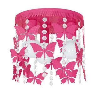 Plafoniera copii ELZA butterflies 3xE27/60W/230V roz inchis imagine