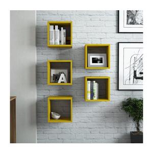 SET 5x etajeră de perete BOX galbenă imagine