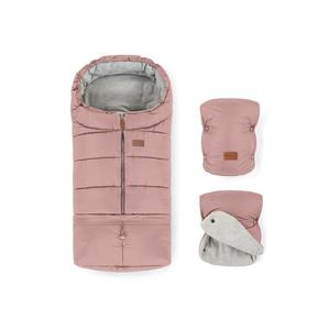 SET sac pentru cărucior 3 în 1 JIBOT + mănuși pentru cărucior JASIE roz PETITE&MARS imagine
