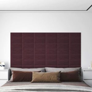 vidaXL Panouri de perete 12 buc. violet 30x15 cm textil 0, 54 m² imagine