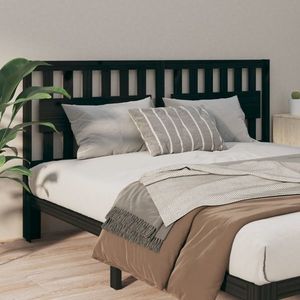 vidaXL Tăblie de pat, negru, 125, 5x4x100 cm, lemn masiv de pin imagine
