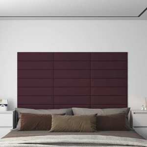 vidaXL Panouri de perete, 12 buc., violet, 60x15 cm, textil, 1, 08 m² imagine