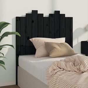 vidaXL Tăblie de pat, negru, 96x4x110 cm, lemn masiv de pin imagine
