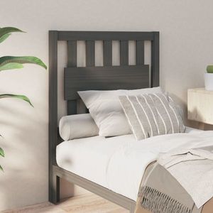 vidaXL Tăblie de pat, gri, 80, 5x4x100 cm, lemn masiv de pin imagine