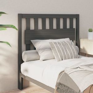 vidaXL Tăblie de pat, gri, 105, 5x4x100 cm, lemn masiv de pin imagine