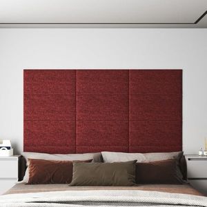 vidaXL Panouri de perete 12 buc. roșu vin 60x30 cm textil 2, 16 m² imagine