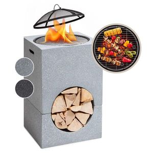 Blumfeldt Monolith, vatră cu grătar, MGO și carcasă din oțel, inclusiv protecție împotriva scânteilor imagine