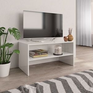 vidaXL Dulap TV, alb extralucios, 80x40x40 cm, lemn prelucrat imagine