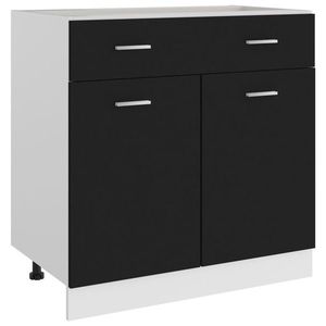 vidaXL Dulap inferior cu sertar, negru, 80 x 46 x 81, 5 cm, PAL imagine