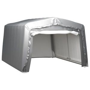 vidaXL Cort de depozitare, gri, 370x370 cm, oțel imagine