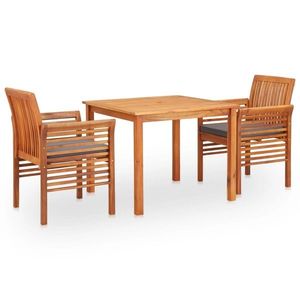 vidaXL Set mobilier de exterior cu perne 3 piese, lemn masiv de acacia imagine