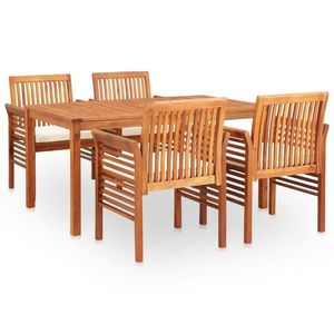 vidaXL Set mobilier de exterior cu perne 5 piese lemn masiv de acacia imagine
