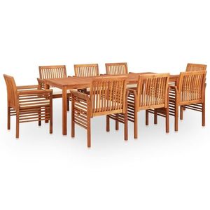 vidaXL Set mobilier de exterior cu perne 9 piese lemn masiv de acacia imagine