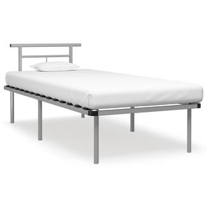 vidaXL Cadru de pat, gri, 90 x 200 cm, metal imagine