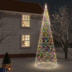 vidaXL Brad de Crăciun cu țăruș, 3000 LED-uri, multicolor, 800 cm imagine