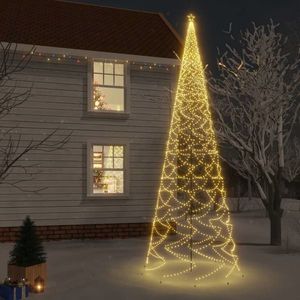 vidaXL Brad de Crăciun cu țăruș, 3000 LED-uri, alb cald, 800 cm imagine