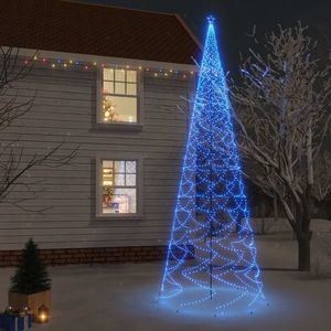vidaXL Brad de Crăciun cu țăruș, 3000 LED-uri, albastru, 800 cm imagine