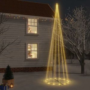 vidaXL Brad de Crăciun conic, 1134 LED-uri, alb cald, 230x800 cm imagine