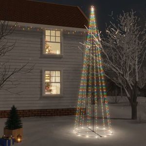 vidaXL Brad de Crăciun conic, 1134 LED-uri, multicolor, 230x800 cm imagine