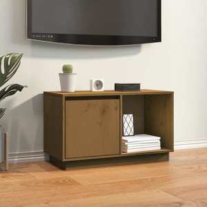 vidaXL Comodă TV, maro miere, 74x35x44 cm, lemn masiv de pin imagine