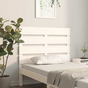 vidaXL Tăblie de pat, alb, 100x3x80 cm, lemn masiv de pin imagine