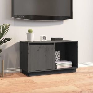 vidaXL Comodă TV, gri, 74x35x44 cm, lemn masiv de pin imagine