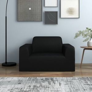 vidaXL Husă elastică pentru canapea, negru, tricot poliester imagine