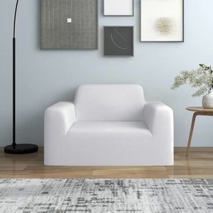 vidaXL Husă elastică pentru canapea, poliester jersey, alb imagine