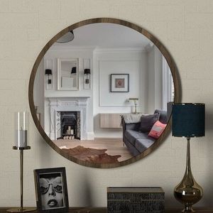 Oglinda de perete Glob, Tera Home, Ø59 cm, maro imagine