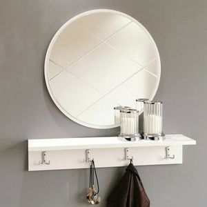 Set oglinda si cuier V100, Neostill, 60 cm/80 x 15 cm, alb imagine