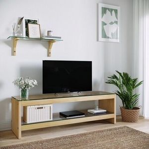Comoda TV cu raft de perete Neostill TV302, 140 x 45 cm/70 x 25 cm, oak imagine