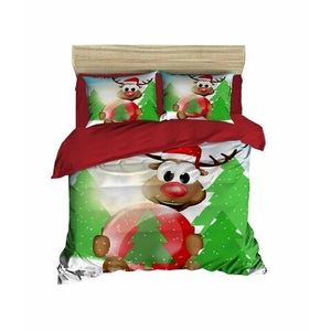 Lenjerie de pat dubla Reindee-412, Pearl Home, 4 piese, bumbac amestecat, multicolor imagine
