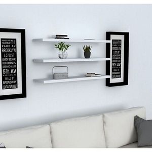 Set 3 rafturi pentru perete Boss v2, Puqa Design, alb imagine