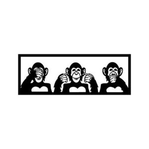 Decoratiune de perete, Three Monkeys S, Tanelorn, 50x18 cm, metal imagine