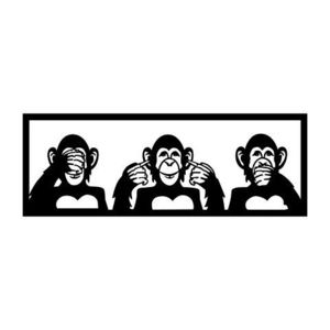 Decoratiune de perete, Three Monkeys - M, Tanelorn, 70x25 cm, metal imagine