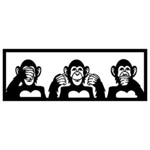 Decoratiune de perete, Three Monkeys - L, Tanelorn, 100x36 cm, metal imagine