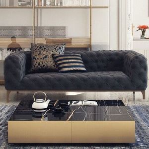 Canapea fixa Fashion, Ndesign, 2 locuri, 198x100x71 cm, lemn, gri imagine